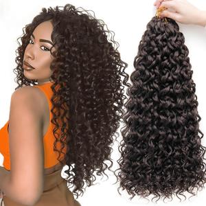 8 Packs Curly Crochet Hair GoGo Curl Crochet hair for Women Deep Wave Braiding hair,Synthetic Bohemian Crochet Braid Water Wave Crochet hair Extensions (4#, 18inch)