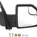 JDMSPEED Right Passenger Side View Mirror Compatible with 2015-2020 Ford F150 with Heated Turn Signal Power Glass Puddle Lights Clearance Lamp Replaces#FO1320524(9Pins)