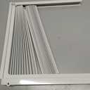 Window AC Side Panel with Frame Set,Air Conditioner Accordion Filler Curtain Replacement for Window AC Units,Fits Most 5,000 BTU Units,White,2 Pack