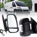 Right Passenger Side Door Mirror Compatible With 2014-2026 Ram Promaster 1500 2500 3500 With Power Glass Power Folding Turn signal Heated Black Replace#CH1321432 5VF00JXWAG(8+2Pins)