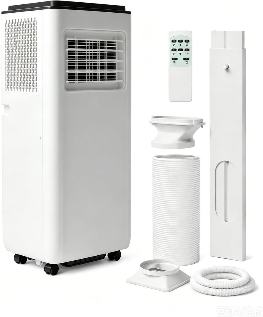 8000 BTU Portable Air Conditioners, 4-in-1 Cooling AC Portable Air Conditioner for Room with Sleep Mode, Ventless Floor Air Conditioner, 3 Speeds Fan & Dehumidifier