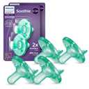 Philips Avent Soothie Baby Pacifiers - 100% Silicone Pacifiers for Babies 0-3 Months, One-Piece Design, BPA-Free, Extra Durable, Green, 4 Pack, Model SCF190/41