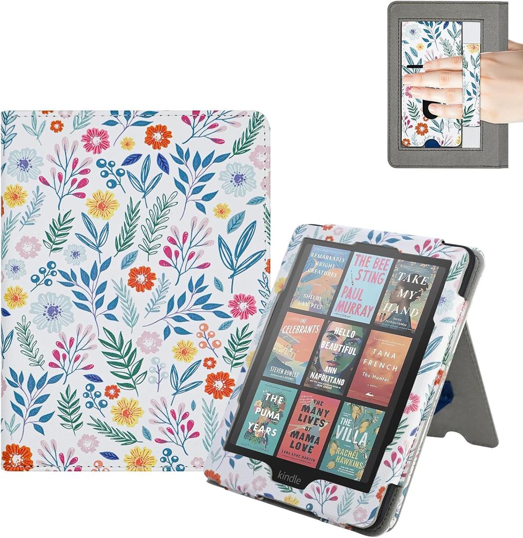 E NET-CASE Case for 7"/6.8" Kindle Paperwhite(12th/11th Generation-2024/2021) and Kindle Colorsoft Signature Edition, Folio for Kindle Paperwhite 2024 with Auto Sleep/Wake, Foldable Stand