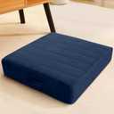 MeMoreCool Square Floor Pillow for Adults and Kids, Large Meditation Cushion with Thick Foam and Washable Tufted Cover, 24-Inch Navy Seat for Yoga and Sitting