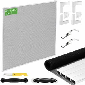 46" x 46" Window Screen Kit, 1-Pack Metal Frame Set, White