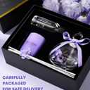 Mothers Day Gifts for Mom Daughter, Birthday Valentines Christmas Stocking Stuffer Gift Box for Women Wife Girlfriend Sister Best Friends Teachers, Violet Candle Gift Set, Self-Care Gifts for Her