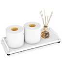 Gypie Toilet Paper Basket, Tank Tray with Handle, Bathroom Counter Storage Tray for Kitchen (Black) (12.9" x 5.9" x 1")