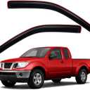 Lightronic Extra Durable Clip-on in-Channel Auto Vent Window Visor, Fits 2005-2020 Nissan Frontier King Cab, UV Protection Rain Guard, Original Wind Deflector, No-Drill Install, Dark Smoke, 2-Pcs