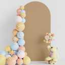 Putros Wedding Arch Cover 6.6FT Khaki Spandex Fitted Round Top Chiara Backdrop Stand Covers for Wedding Birthday Party Decoration