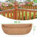 HFHOME 2 Packs 30 Inch Coco Liners for planters, 30" Trough Coconut Planter Hanging Basket Liners Replacement for Window Box Hanging Trough Planter