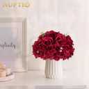 NUPTIO Flower Balls for Centerpieces Wedding: 2 Pcs 11.8 inch Diameter Artificial Flower Ball Arrangement Bouquet Centerpiece for Tables - Burgundy Fake Rose Flowers for Wedding Decor