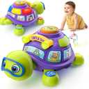 Baby Toys 6-12 Months, Musical Turtle Tummy Time Developmental Crawling Toy for 6 7 8 9 10 Months, Educational Bilingual Infant Toy 6-9-12 Months, Baby Boy Girl Birthday Gifts