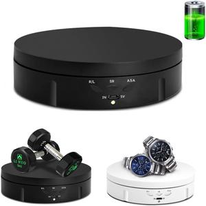 JAYEGT Motorized Rotating Display Stand, 5.74inch /22lbs Load, 360 Degree Electronic Turntable Display Stand for Photography Products Shows , Jewelry, Watch, 3D Models, Cake --Black