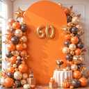 7.2FT Orange Arch Backdrop Cover - Polyester Fitted Wedding Arch Stand Covers Round Top Chiara Arch Backdrop Cover for Birthday Party Banquet Photo Background Decoration