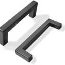 khtumeware 5 Pack 3 inch Center to Center Solid Matte Black Cabinet Pulls Slim Square Bar Drawer Handles Cabinet Handles Black Drawer Pulls Kitchen Cabinet Hardware