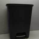 Glad 13 Gallon Trash Can | Plastic Kitchen Waste Bin with Odor Protection of Lid | Hands Free with Step On Foot Pedal and Garbage Bag Rings, Black