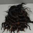 Ucubb Black Mixed Brown Wig for Black Women 14 Inch Short Wavy Hair Wigs Curly Bob Wig with Bangs Wigs Shoulder Length Wigs for Black Women Bob Style Synthetic Heat Resistant