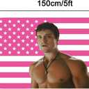 Josh American Flag Wall Tapestry, Pink Allen Wall Art Poster Fans Gift Merch, 3x5 Feet, Modern Patriotic Decor with Brass Grommets