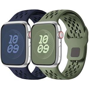 Sport Band for Apple Watch Band 44mm 46mm Ultra 49mm 45mm 40mm 41mm 38mm 42mm Men Women, Silicone Breathable Strap for Apple Watch Ultra/ 2/ 3/ Series 11 10 9 8 7 6 5 4 3 SE/ 2nd/ 3nd, iWatch Bands