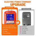 12KV Electric Fence Charger, 15 Miles 3 Joules Electric Fence Kit | Waterproof, Large LED Display, Flip Design, for Livestock Predator Protection, Farm Animals Pets Poultry Ranches Gardens