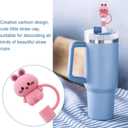 2 x 6-Pack Straw Covers Cap for Stanley Cup, Stanley Straw Caps Compatible with 40 oz Stanley Tumbler, Reusable Silicone Dust-Proof Straw Tips for Stanley Jug Drinking Straws Plug, Animals