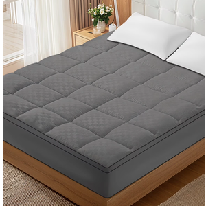 Extra Thick Mattress Topper, Cooling Mattress Pad Cover, Mattress Protector with 8-21 Inch Deep Pocket,Gray, 72"x84"