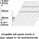 NuMax SFR2190WN Pneumatic 21 Degree 3-1/2" Full Round Head Framing Nailer with Nails (500 Count)