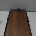 Toilet Paper Basket Holder, 13" Toilet Tank Tray, Wood and Metal Toilet Tray Vanity Organizer Bathroom Tray, Kitchen Sink Organizer for Soap Dispenser (Brown+Black)