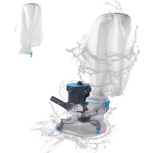 Cordless Pool Leaf Vacuum Cleaner with Dual Filter Bags for Above Ground & Inground Pools Heavy Duty Swimming Pool Vacuum, 24GPM Strong Suction for Easy Leaf & Debris Removal