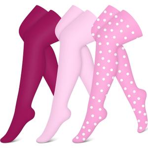 CHARMKING Compression Socks (3 Pairs) Knee High Compression Sock for Women & Men Stockings for Running, Cycling,Athletic (Large-X-Large, 13 Purple/Pink/Pink)