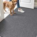 LUMI Indoor Door Mat 36"x56", Ultra Thin Low Profile Non-Slip Doormat for Home Entrance, Absorbent & Stain-Resistant Welcome Mats, Washable Entryway Mat for Front Door, Patio, Porch, Grey