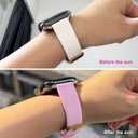 2 x 2PCS Outdoor Smart UV-Sensing Technology Sports Band Compatible with Apple Watch Band 38mm 40mm 41mm 42mm 44mm 45mm 49mm 46mm,Outdoor UV Detector Soft Waterproof Band with iWatch Series 10 9 Ultra 8 7 6 5 4 3 2 1 SE for Women and Men