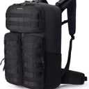 Blue Quartz 40L Military Tactical Backpack, Internal Frame Hiking Backpack with Molle System for Hiking Camping Backpacking Travelling Climbing Rucksack Daypack for Men Women (Black)