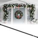Blulu Extra Long 39.37" -114.17" Garland Hanger for Front Door Frame Adjustable Garland Wreath Hanger for Christmas New Year Decorations Different Door Window Widths Decor, No Nails Screws(Black)