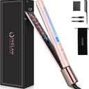 IG INGLAM Titanium Flat Iron Hair Straightener, Infrared Curling Iron 1 Inch, Negative Ionic Dual Voltage Straightener 11 Adjust Temp 250F to 450F, Shiny Hair 110-240V, Gift, Pink