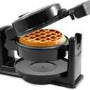 Elite Gourmet EWM460 Nonstick Rotating Flip Belgian Waffle Maker, 1.25-Inch Thick Waffles, Hash Browns, Keto, Snacks, Sandwich, Eggs, Easy to Clean, Black, 5 Inch