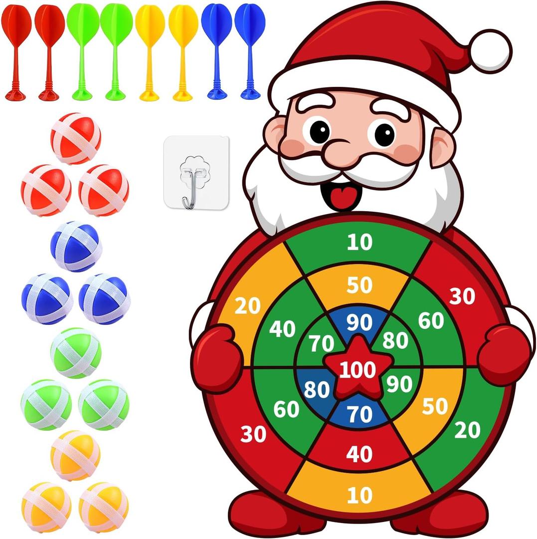 Valentine Gift for Kids, Pink Cartoon Dwarf Dart Board with 12 Sticky Balls Valentines Games, Large Kids Valentines Day Gifts for Boys Girls Toddlers, Valentines Games for Kids Party Classroom