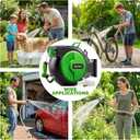 Retractable Garden Hose Reel 100FT x 1/2 in, Wall Mount Water Hose Reel for Outside with Auto Rewind, Tangle-Free Guide, 180 Swivel Bracket, Lock at Any Length, High-Pressure Flow, 10-Pattern Nozzle