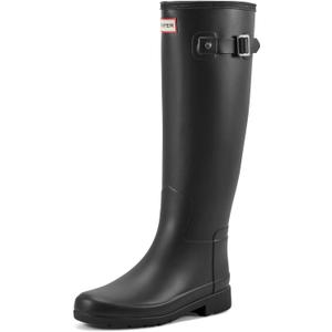 Hunter Women's Refined Tall Rain Boot (7, Black)