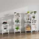 End Table, Side Table, Set of 2, Nightstands with 2-Tier Storage Shelves, Sofa Tables for Small Space, Coach Table for Living Room Bedroom, White UTBT101W2