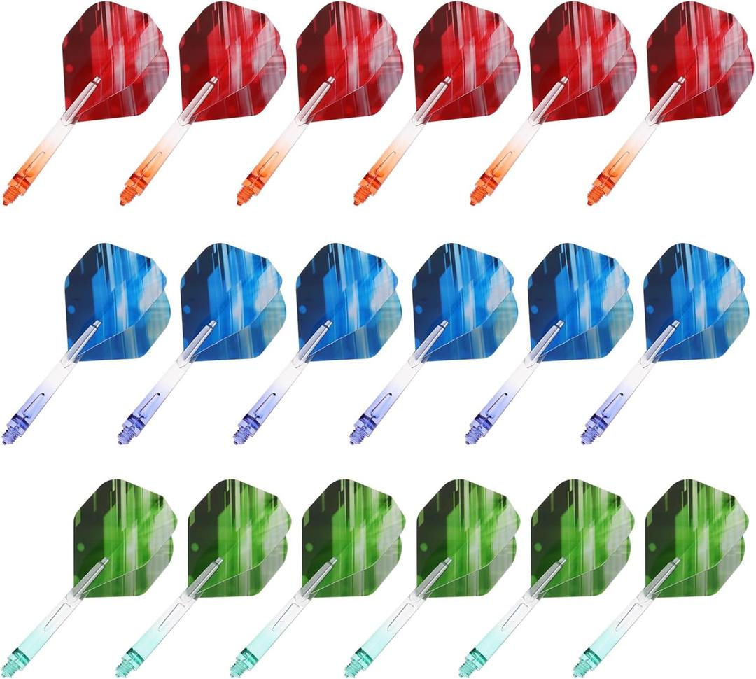 The Lord of the Tools Dart Flights and Shafts Set Standard 2BA Thread Plastic Dart Pole Rod Dart Wing Tail Throwing Fitting Dart Accessories Red & Blue & Green