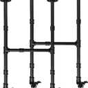 Industrial Pipe Table Leg Set with Casters,Black Rustic Metal Pipes for Coffee & End Tables, Desks,Vintage Furniture Legs,DIY Desk Legs(H30 X W18)