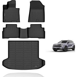 KELCSEECS Floor Mats & Cargo Liner for 2025 2024 2023 Kia Sportage Hybrid All Weather Guard Car Mats Floor Liners Trunk Mat Cargo Mat Kia Sportage Hybrid Floor Mats Trunk Liner Accessories