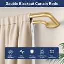 KAMANINA Blackout Double Curtain Rods for Windows 72 to 144 Inches Gold