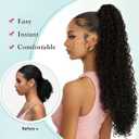 SuCoo Drawstring Ponytail Extension for Women Curly Ponytail Extension Synthetic Hair Natural Wavy Hair Pieces for Daily Use (#2,28inch,160g)