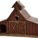 Glitzhome 20.67" H Rustic Wood Barn Design Extra-Large Birdhouse Hand Painted Bird Houses