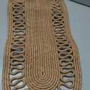 Oval Jute Table Runner | Woven Braided Dining Runner | Natural Textured Rattan Table Runner for Dining Table Coffee Table or Patio 11.8 x 27.5 (Standart)