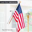 Evergreen Flag 56" Solid Wood Flag Pole with One Clip and Anti-Wrap Tube for 3'x5' Estate Flag with Pole Sleeve, Outdoor Weatherproof Use for Residential or Commercial