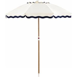 6FT Patio Beach Umbrella for Outdoor, UPF 50+ Sun Shade for Patio, Backyard, Garden, Pool and Beach, Tilt Adjustable, Portable, Harbour White