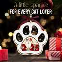 7 x Cat Ornaments 2025 - Acrylic & Wooden Christmas Hanging Ornaments - Cat Lover Gifts for Women, Lady, Crazy, Owner - Kitten Ornaments for Christmas Tree